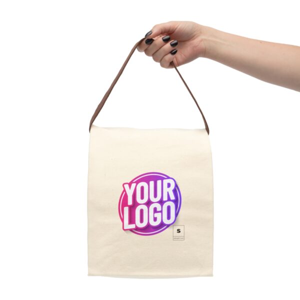 Canvas Lunch Bag With Strap - Image 4